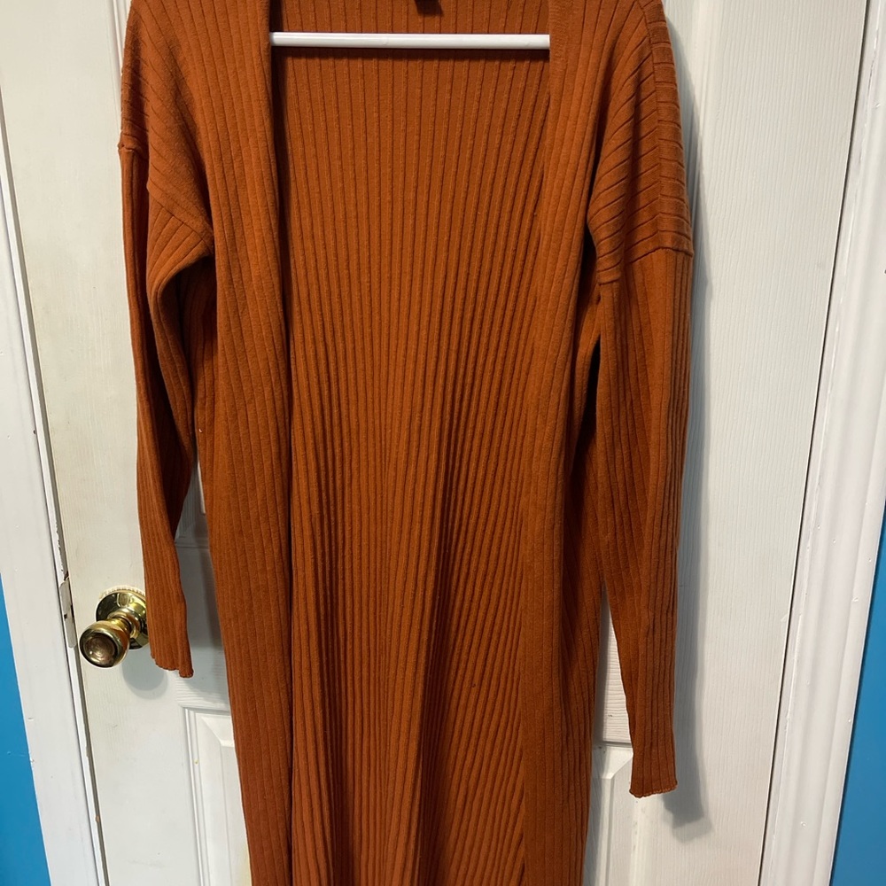 Forever 21 Rust Long Sleeve Cardigan